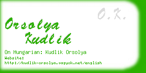 orsolya kudlik business card